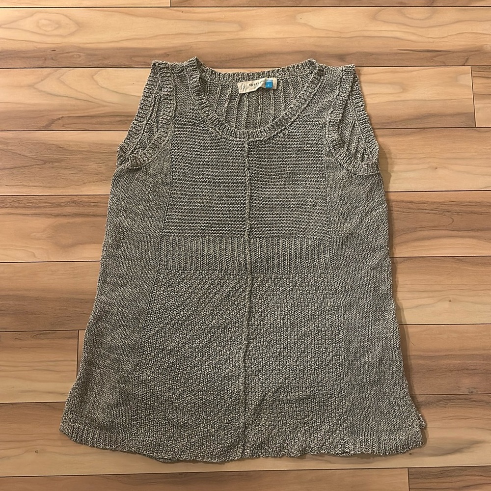 Anthropologie Sparrow Sleeveless Knit Tunic Sweater Grey Large
